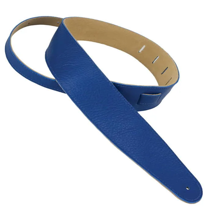 Henry Heller 2.5" Adjustable Luxe Capri Leather Guitar Strap, Blue