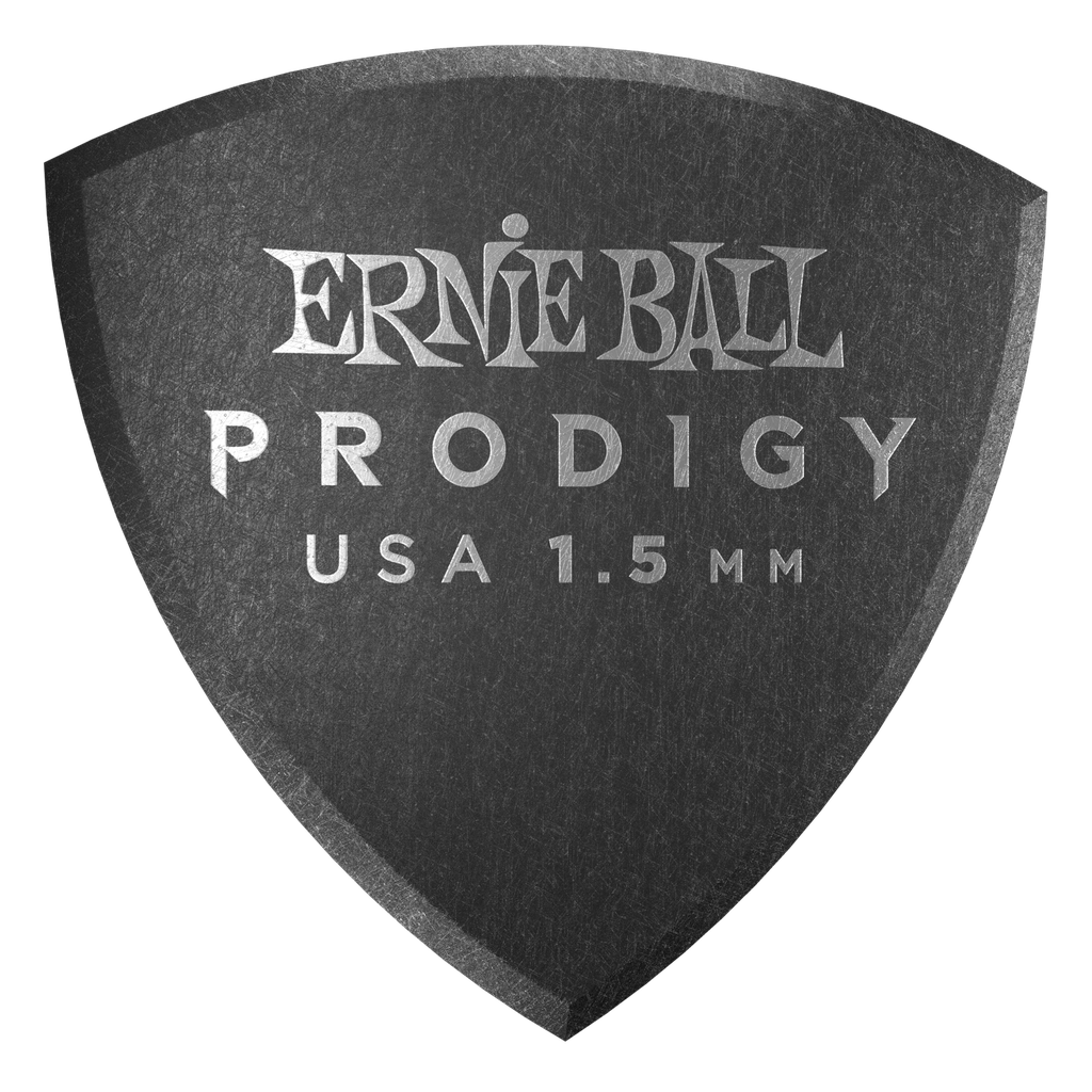 [P09332] Ernie Ball 1.5mm Black Large Shield Prodigy Picks 6-pack