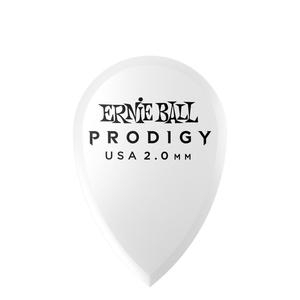 Ernie Ball 2.0mm White Teardrop Prodigy Picks 6-pack