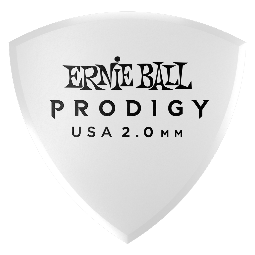 [P09338] Ernie Ball 2.0mm White Large Shield Prodigy Picks 6-pack