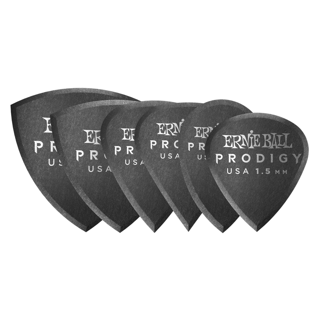 [P09342] Ernie Ball 1.5mm Black Multipack Prodigy Picks 6-pack