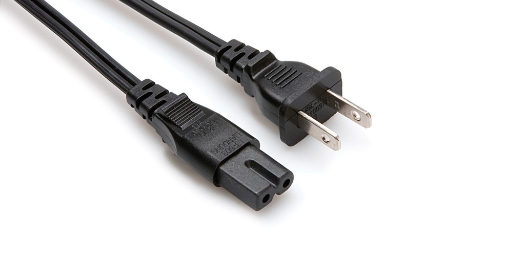 [PWP-461] Hosa PWP-461 Power Cord IEC C7 polarized to NEMA 1-15P, 8 ft