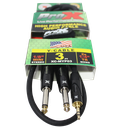 ProX 3.5mm TRS to Dual 1/4" TS Cable, 3'