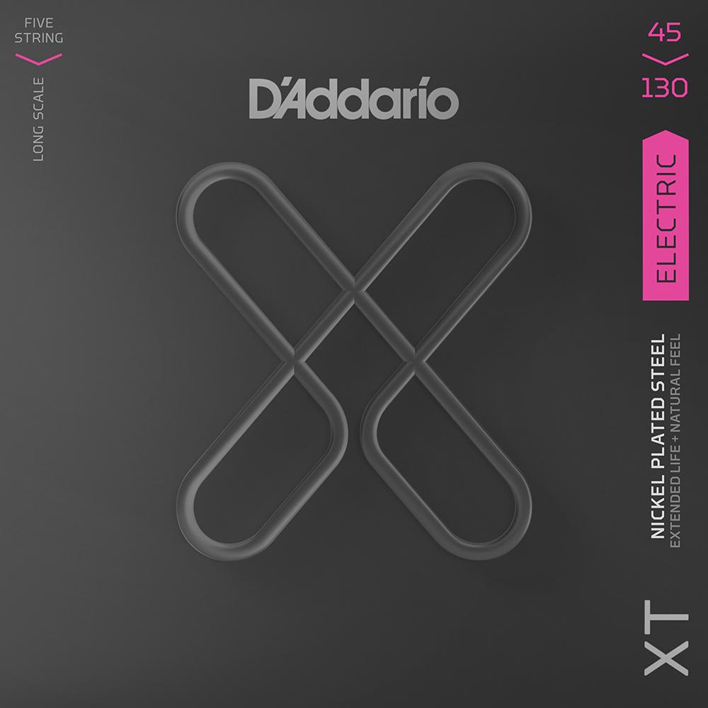 D'Addario 45-130 Regular Light 5-String, Long Scale, XT Nickel Coated Bass Strings