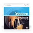 D'Addario 80/20 Bronze Strings, 12-53 Light, EJ11