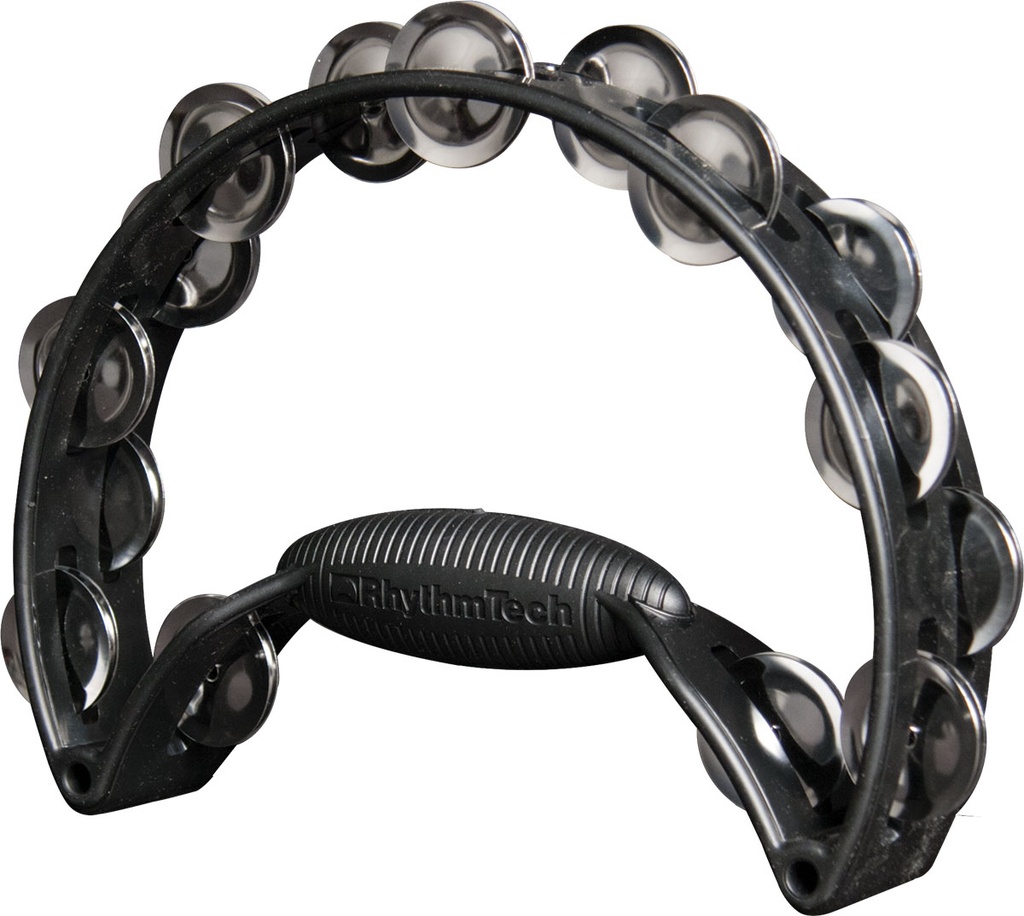 [RTPRO10] Rhythm Tech Pro Tambourine, Black/Black with Nickel Steel Jingles