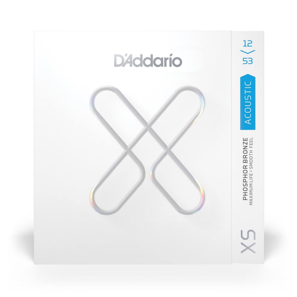 D'Addario XS Coated Phosphor Bronze Strings, Light, 12-53, XSAPB1253
