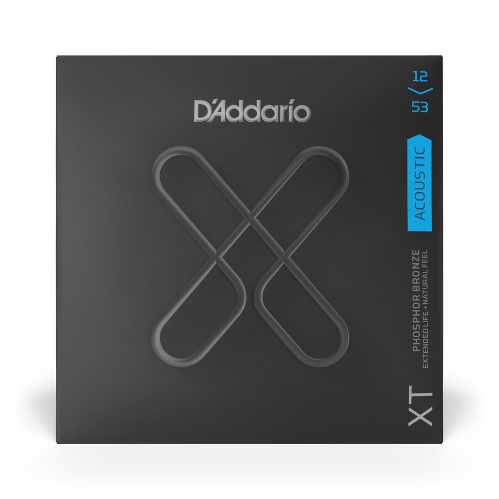 D'Addario XT Phosphor Bronze Strings, 12-53, Light, XTAPB1253