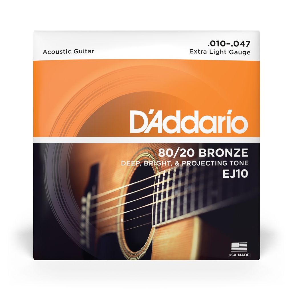 [EJ10] D'Addario 80/20 Bronze Strings, 10-47 Extra Light, EJ10