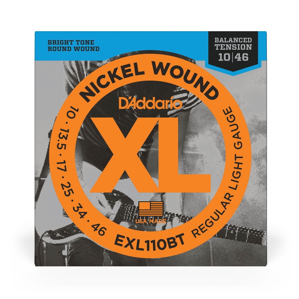 D'Addario XL Nickel Wound Strings, Regular Light, Balanced Tension 10-46, EXL110BT