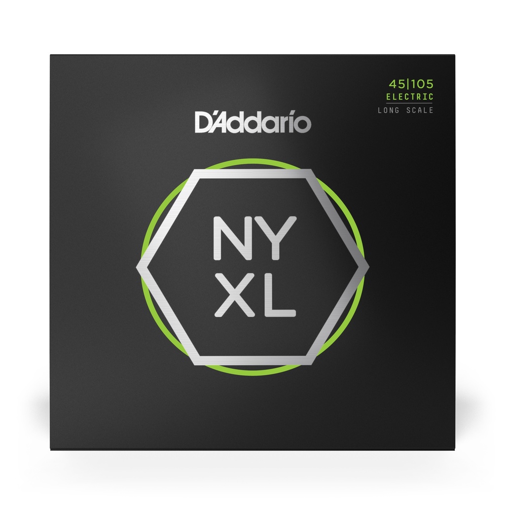 D'Addario NYXL Bass Guitar Strings, Light Top / Med Bottom, 45-105, Long Scale, NYXL45105