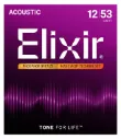 Elixir 16052 Phosphor Bronze Acoustic Guitar Strings with NANOWEB, Light 12-53