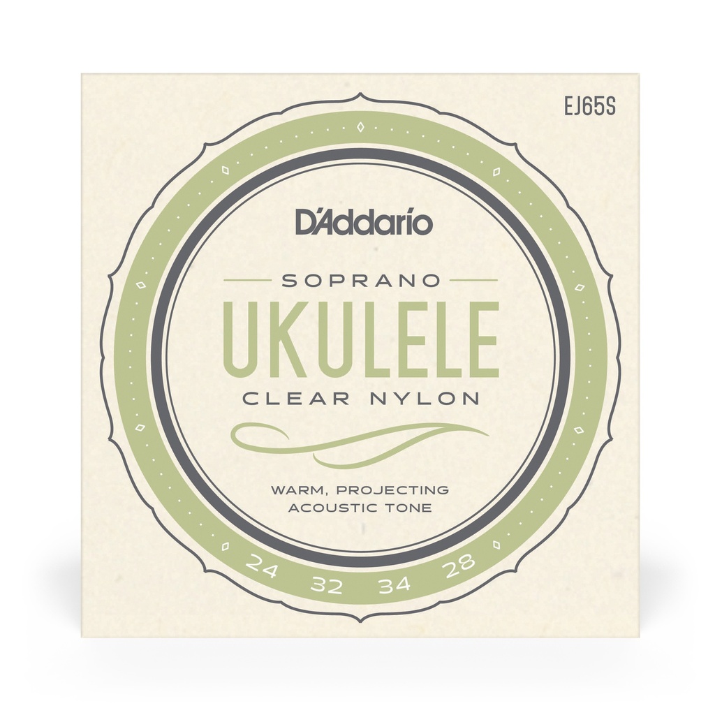 D'Addario EJ65S Pro-Arté Custom Extruded Nylon Ukulele Strings, Soprano