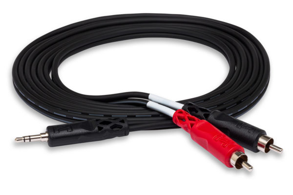 Hosa CMR-206 Stereo Breakout Y-Cable, Male 3.5mm TRS to Dual Male RCA, 6 ft