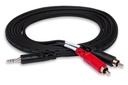 Hosa CMR-206 Stereo Breakout Y-Cable, Male 3.5mm TRS to Dual Male RCA, 6 ft