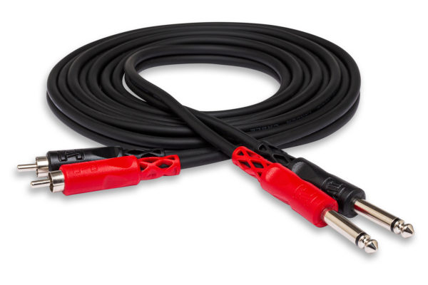 Hosa CPR-203 Stereo Interconnect Dual 1/4" TS to Dual RCA. 3m