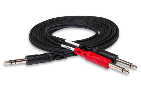 [STP-201] Hosa STP-201 Insert Cable, 1/4" TRS to Dual 1/4" TS, 1m