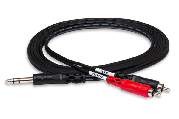 [TRS-202] Hosa TRS-202 Insert Cable, Male 1/4" TRS to Dual Male RCA, 2m