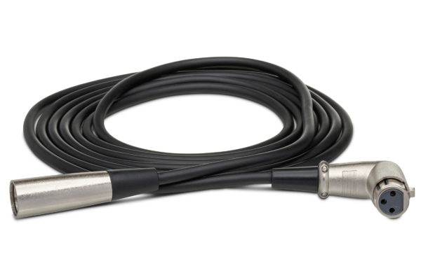 Hosa XFF-105 Balanced Interconnect Straight XLR3M to Right Angle XLR3F. 5'