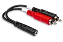 Hosa YMR-197 Y-Cable Stereo Breakout, Female 3.5mm TRS to Dual RCA