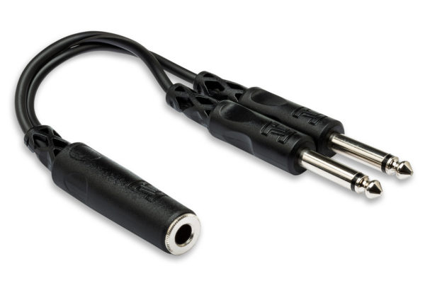 Hosa YPP-106 Y-Cable Splitter, Female 1/4" TS to Dual Male 1/4" TS