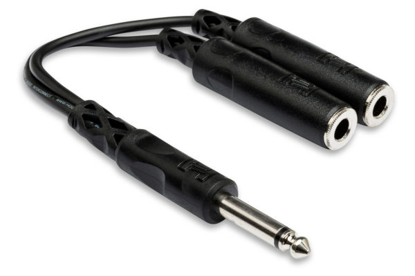 Hosa YPP-111 Y-Cable Splitter, Male 1/4" TS to Dual Female 1/4" TS