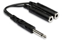 Hosa YPP-111 Y-Cable Splitter, Male 1/4" TS to Dual Female 1/4" TS