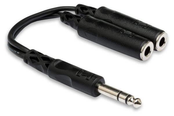 Hosa YPP-118 Y Cable 1/4" TRS to Dual 1/4" TRSF 