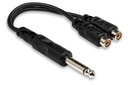 Hosa YPR-103 Y Cable 1/4" TS to Dual RCAF 