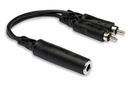 Hosa YPR-131 Y Cable 1/4" TSF to Dual RCA