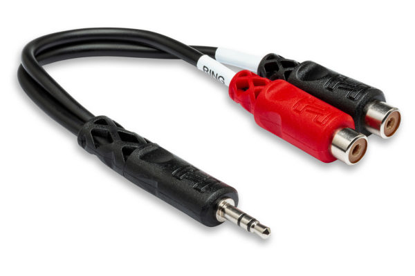 [YRA-154] Hosa YRA-154 Y-Cable Stereo Breakout, Male 3.5mm TRS to Dual Female RCA