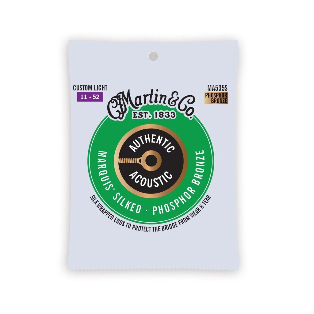 [MA535S] Martin MA535S Authentic Acoustic Marquis 92/8 Phosphor Bronze Custom Light Guitar Strings. 11-52