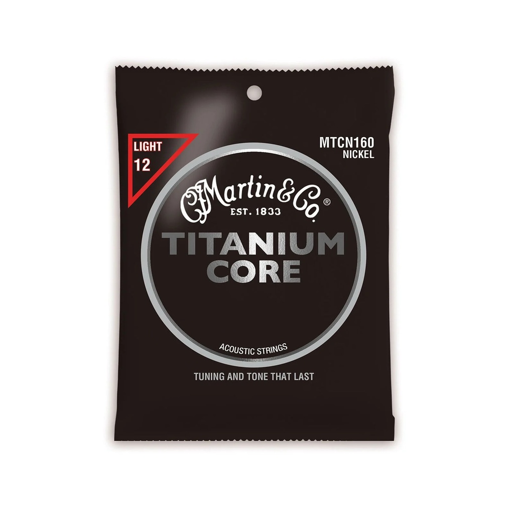 [MTCN160] Martin MTCN160 Titanium Core Light Acousitc Guitar Strings. 12-55