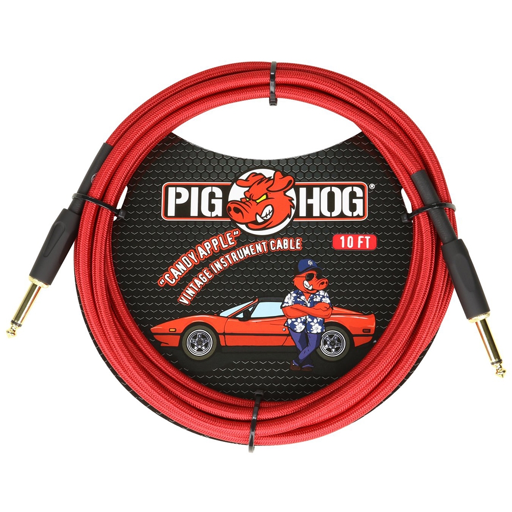 Pig Hog 10' Instrument Cable, Candy Apple