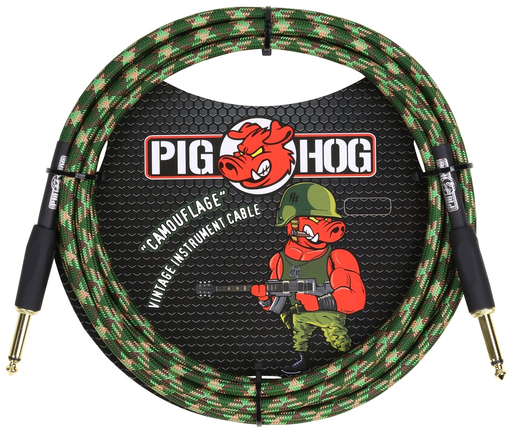 Pig Hog 10' Instrument Cable, Camouflage