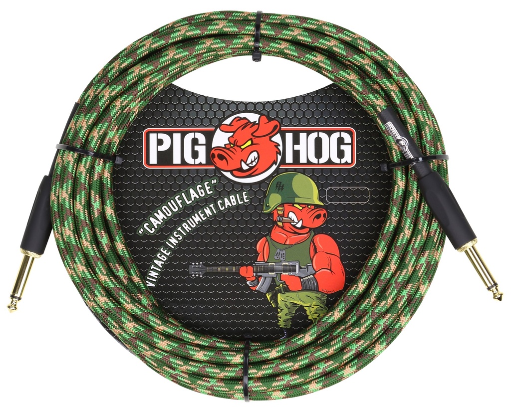Pig Hog 20' Instrument Cable, Camouflage
