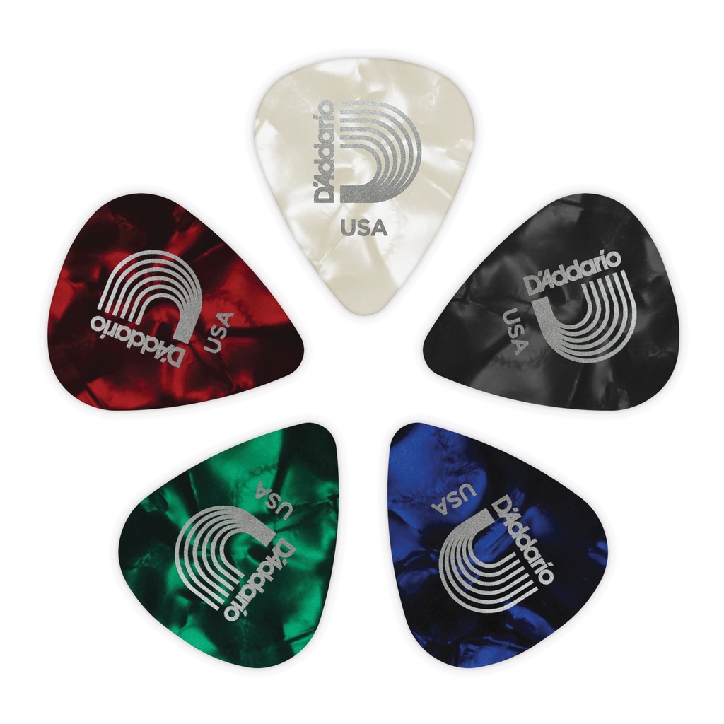 D'Addario Assorted Pearl Celluloid Guitar Picks (Extra Heavy)