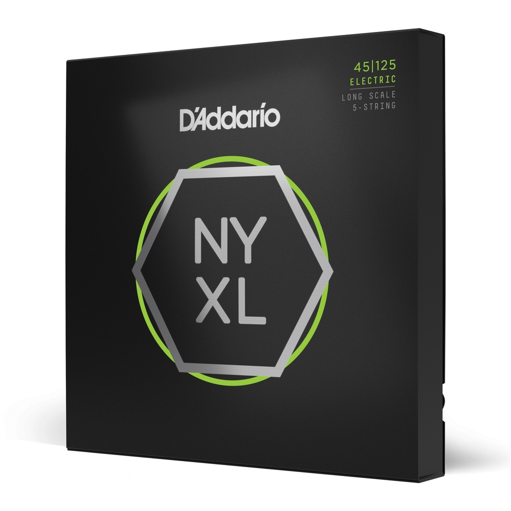 [NYXL45125] D'Addario NYXL Bass Guitar Strings, 5-string Light Top / Med Bottom, 45-125, Long Scale, NYXL45125
