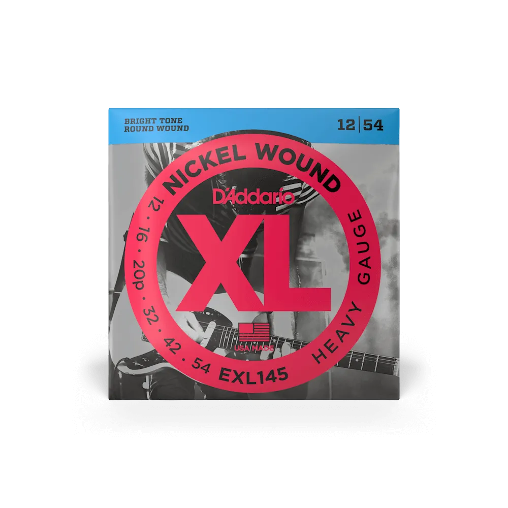 D'Addario XL Nickel Wound Strings, 12-54 Heavy, Plain 3rd, EXL145