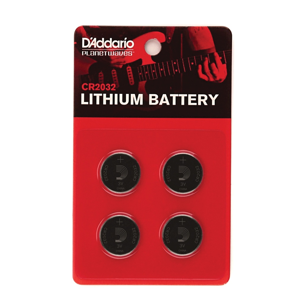 D'Addario CR2032 Lithium Battery, 4-pack