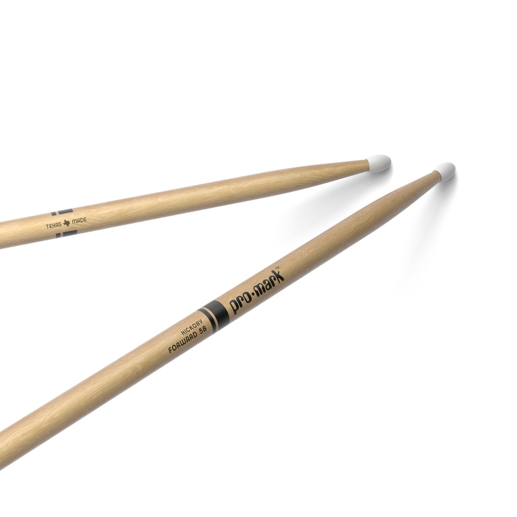 ProMark Classic Forward 5B Hickory Drumstick, Oval Nylon Tip