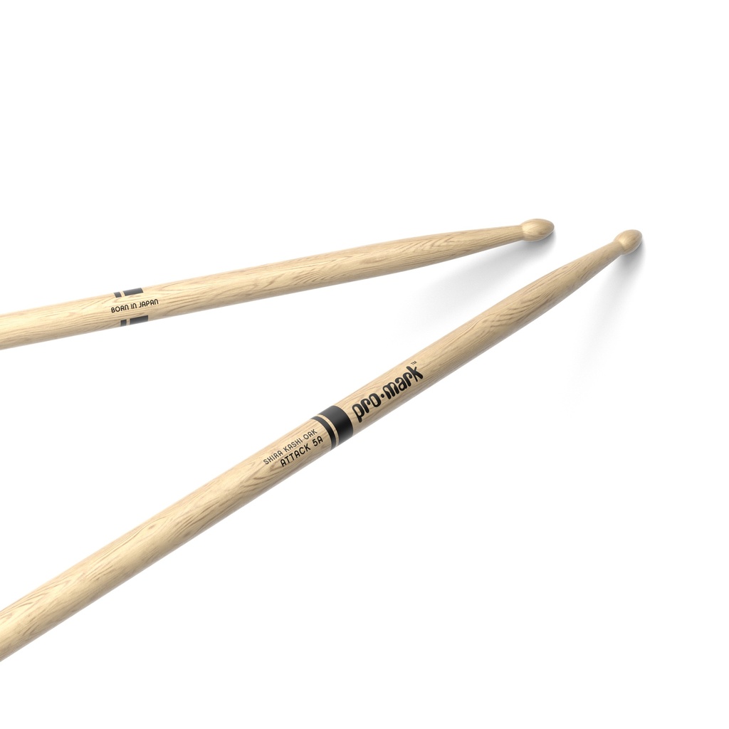 [PW5AW] ProMark Classic Attack 5A Shira Kashi Oak Drumstick, Oval Wood Tip