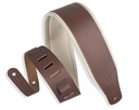 Levy's M26PD 3" Wide Top Grain Leather Guitar Strap, Brown & Cream