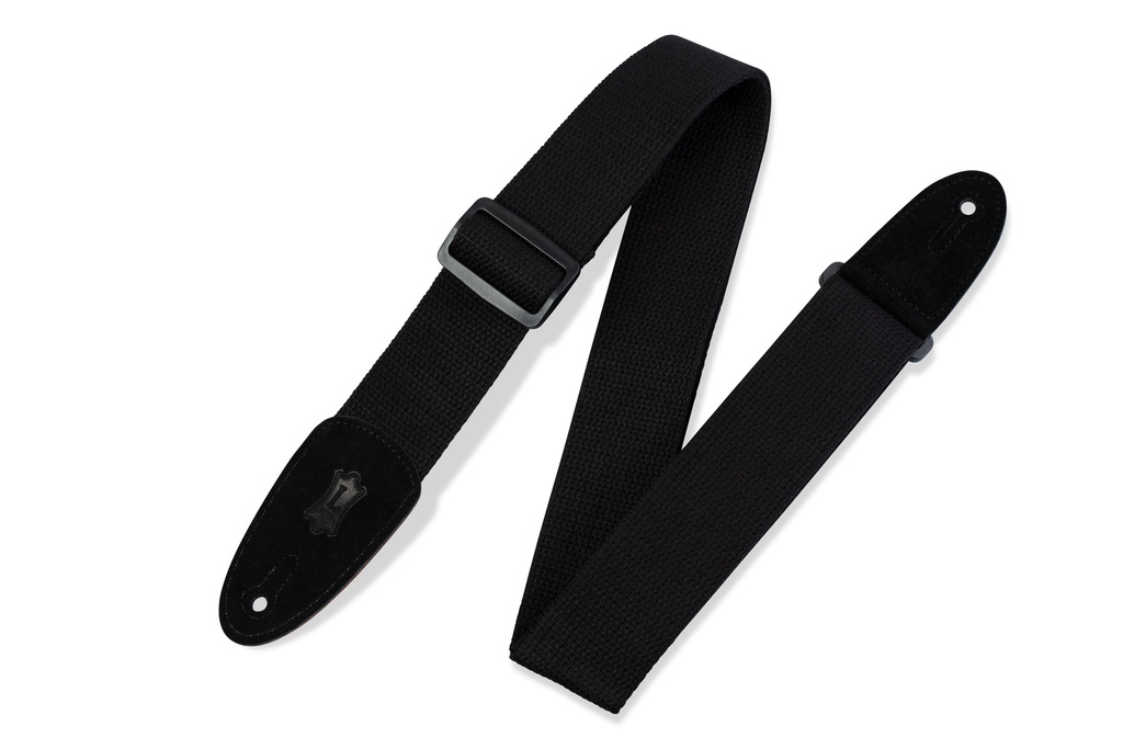 [MC8-BLK] Levy's MC8-BLK 2" Wide Black Cotton Guitar Strap