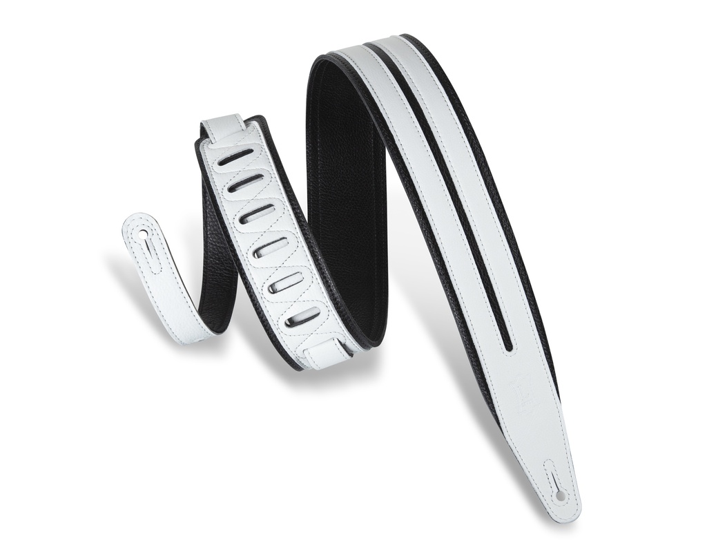 [MG317DRS-BLK_WHT] Levy's MG317DRS-BLK_WHT 2 1/2" Wide Black Garment Leather strap