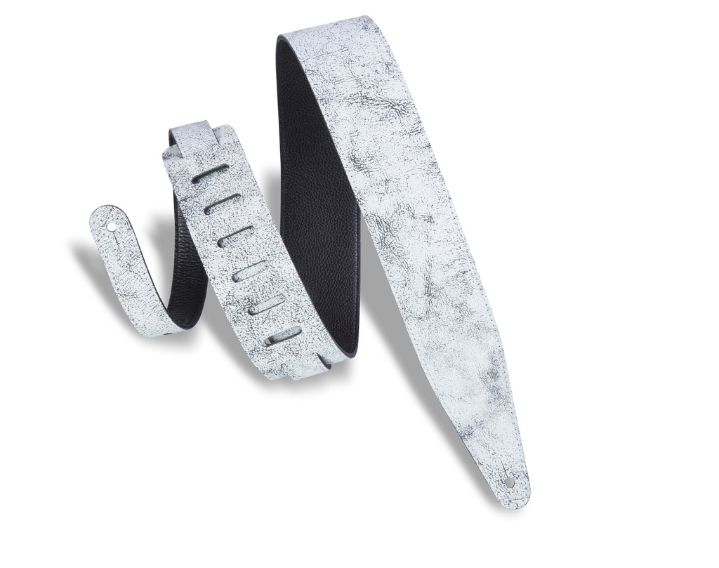 [MG317BOG-WHT] Levy's MG317BOG-WHT 2 1/2" Wide White Garment Leather Guitar Strap