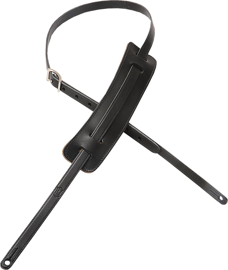 [M25-BLK] Levy's M25-BLK 5/8" Wide Black Veg-tan Leather Guitar Strap