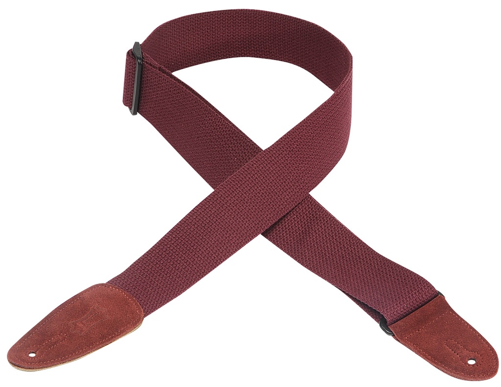 [MC8-BRG] Levy's MC8-BRG 2" Wide Burgundy Cotton Guitar Strap