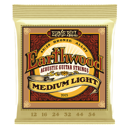 [P02003] Ernie Ball Earthwood Medium Light 80/20 Bronze Acoustic Guitar Strings - 12-54 Gauge