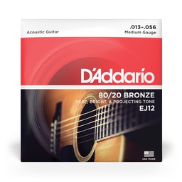 D'Addario 80/20 Bronze Strings, 13-56 Medium, EJ12